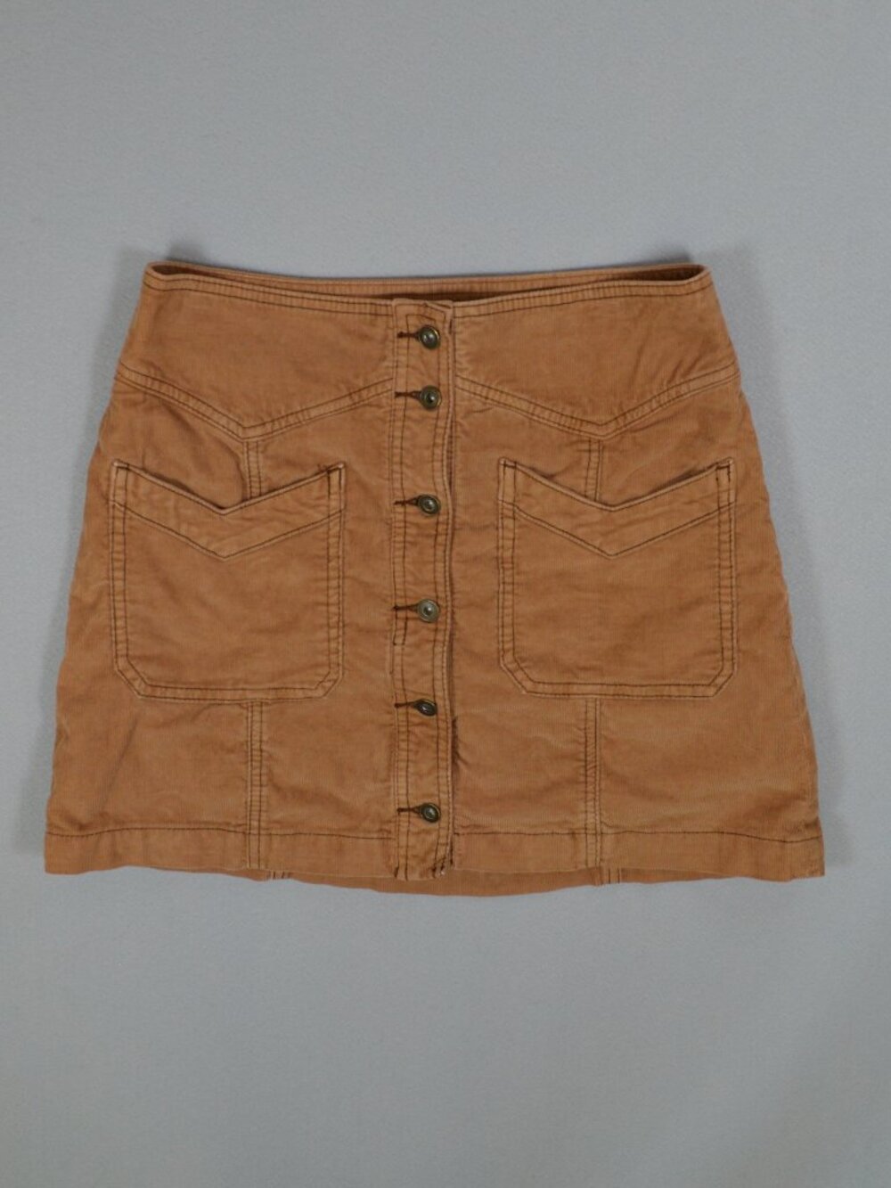 🤎 Free People Come A Little Closer Corduroy Mini Skirt W2 Brown